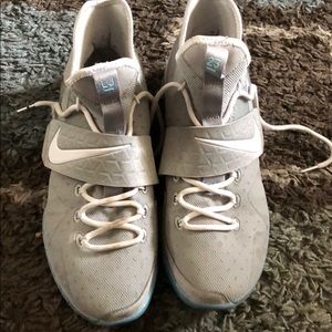 Lebron 14s light blue and silver